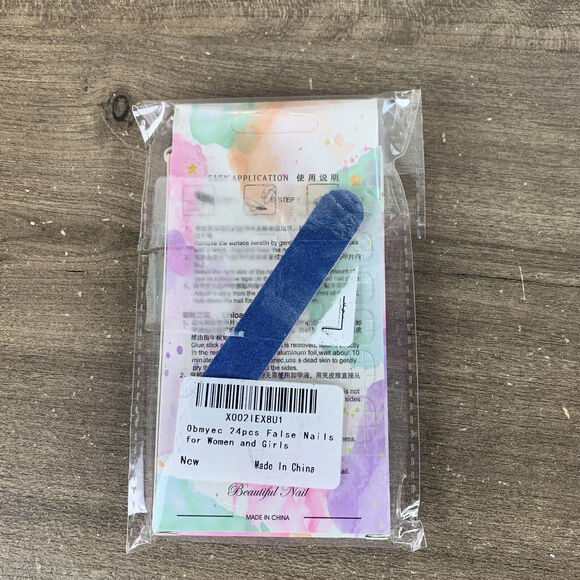 Square Press on Nails, Short Fake French Acrylic - False Nails for Women 24Pcs - Picture 4 of 7